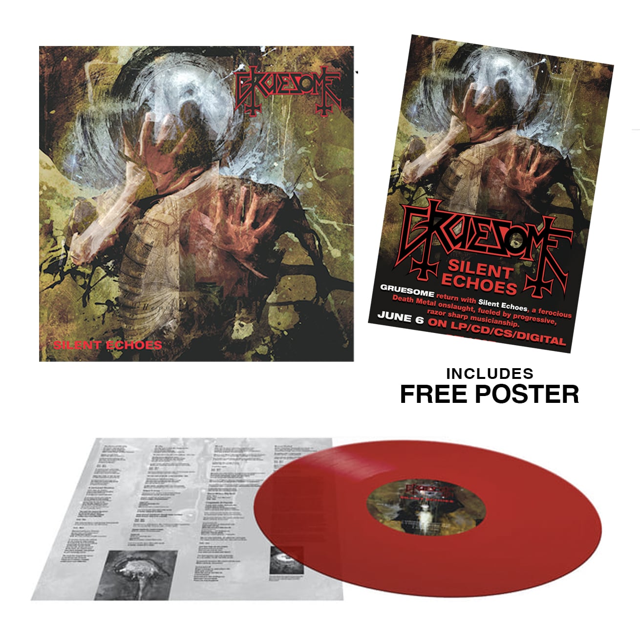Gruesome - Silent Echoes - (BLOOD RED) FREE POSTER W/ PURCHASE - LP