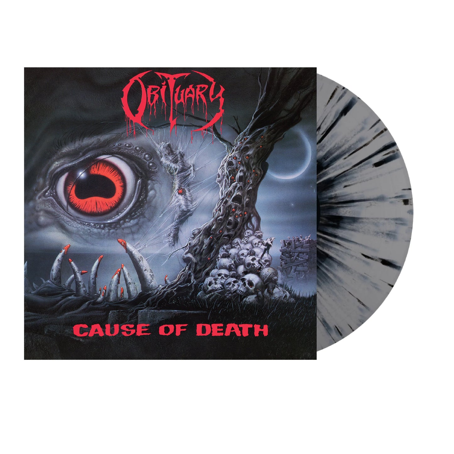 Obituary – Cause Of Death - Gray W/ Black Splatter Vinyl - LP