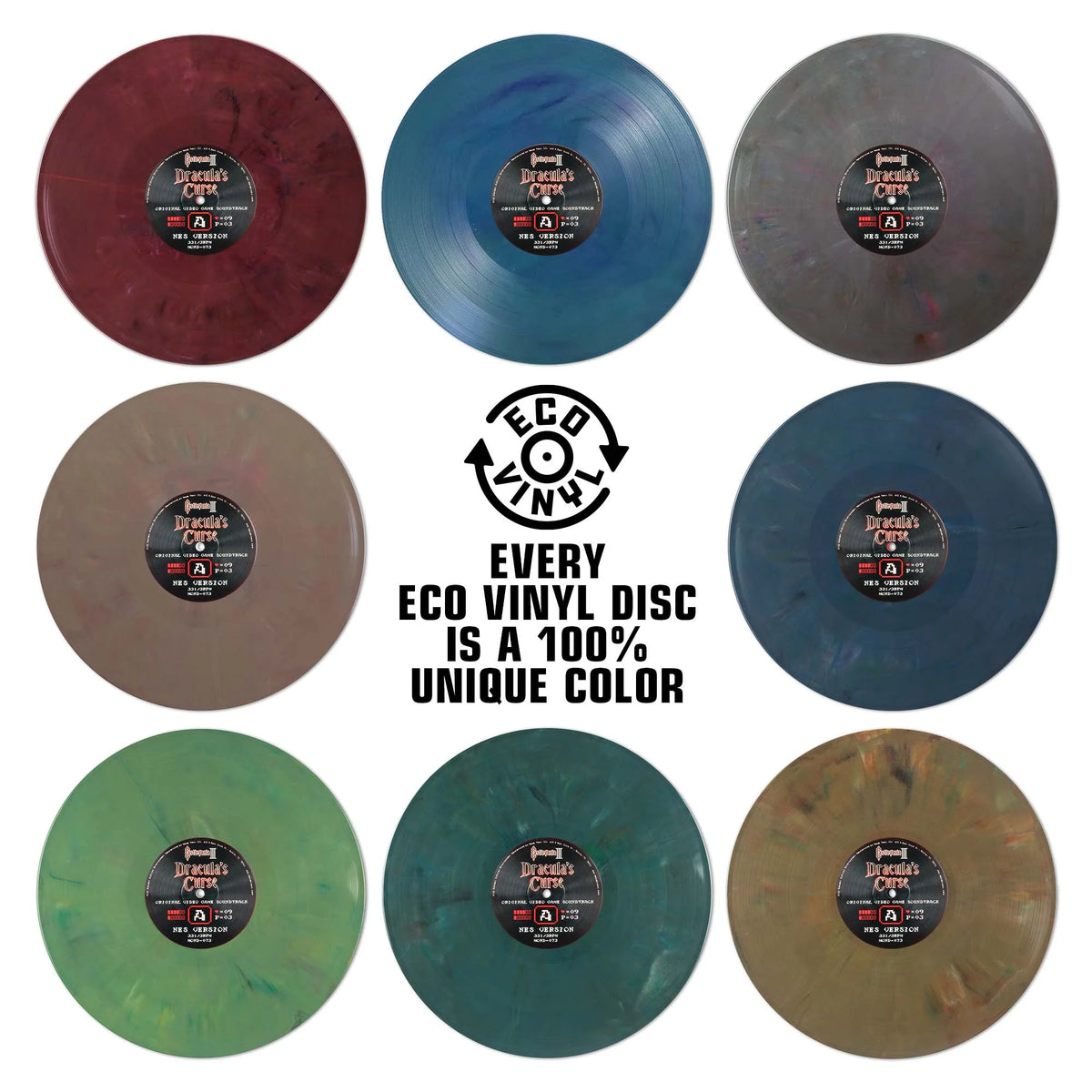 Castlevania III: Dracula's Curse – Original Video Game Soundtrack - Obi Strip/Random Color Eco Vinyl - 2XLP