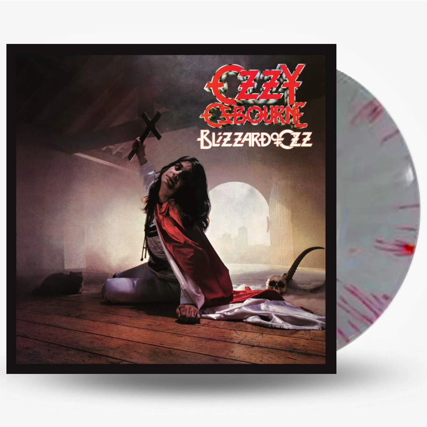 Ozzy Osbourne – Blizzard Of Ozz (Silver w/ Red Swirls) - LP