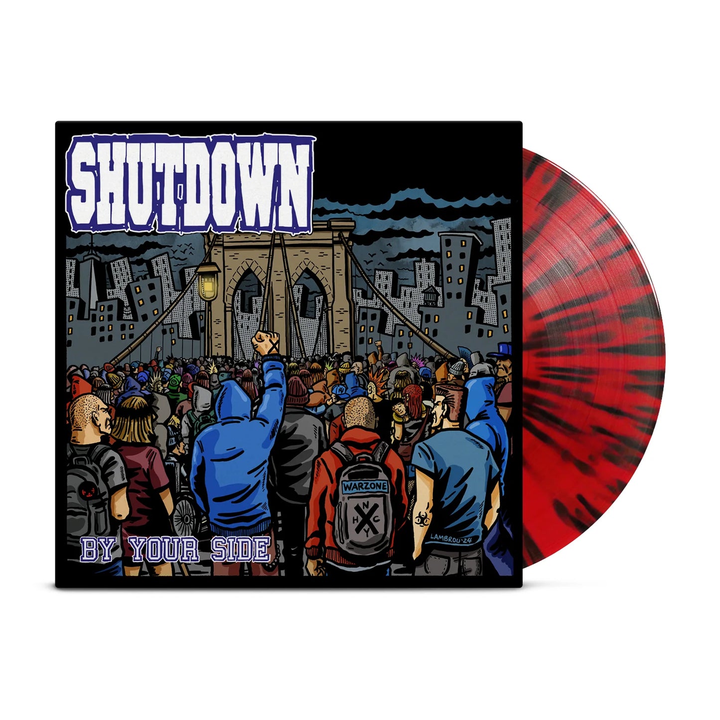 Shutdown - By Your Side / Still... Against All Odds • Red W/ Black Splatter - Limited to 250 - LP