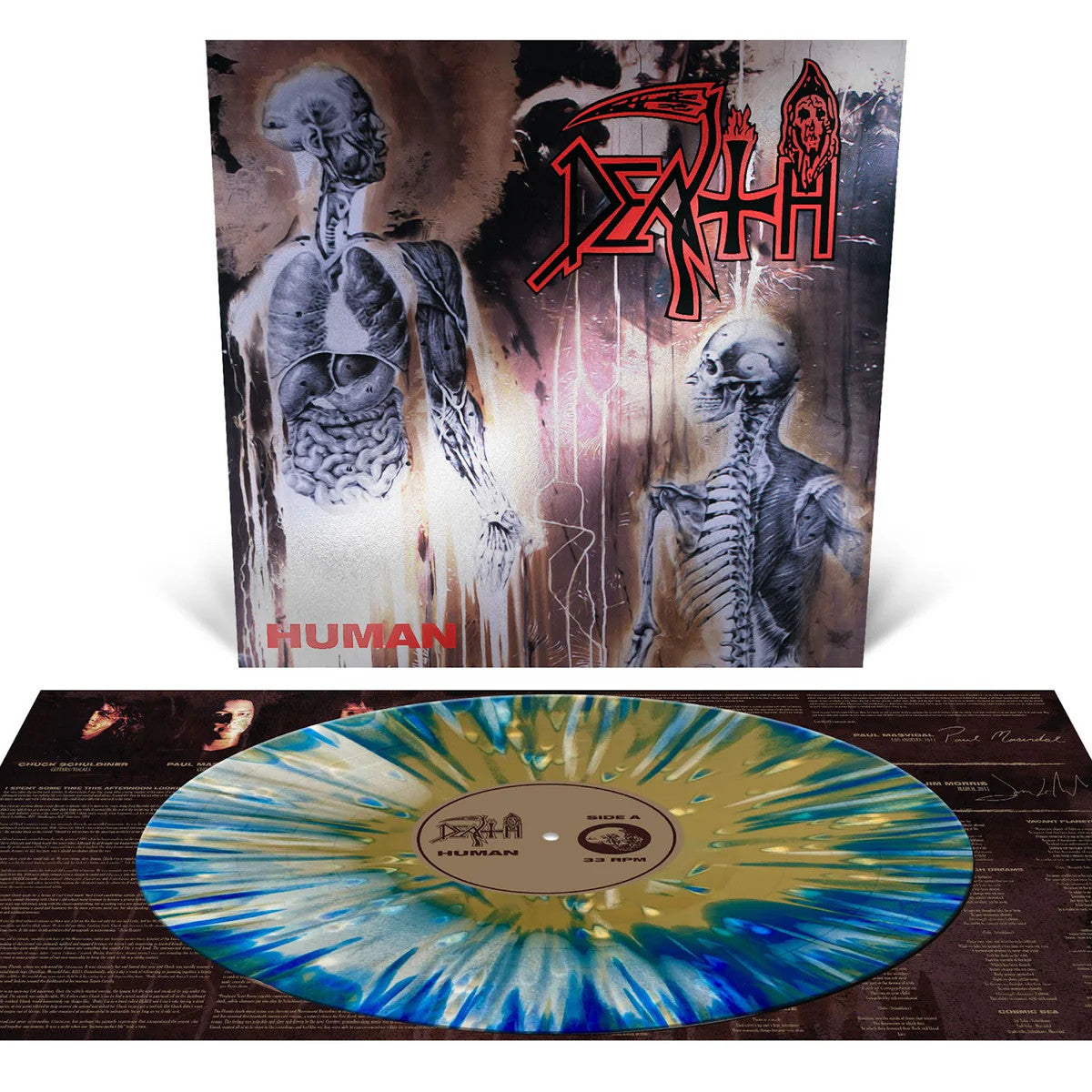Death - Human - Tri Color Merge Splatter W/ Silver Foil Cover - LP