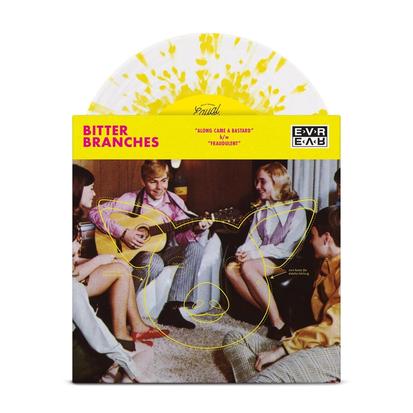 Bitter Branches – Along Came A Bastard b/w Fraudulent - Clear n Yellow Splatter - 7"