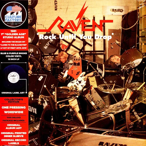 Raven – Rock Until You Drop - Limited Edition Blue/Purple Smoke Vinyl  - LP