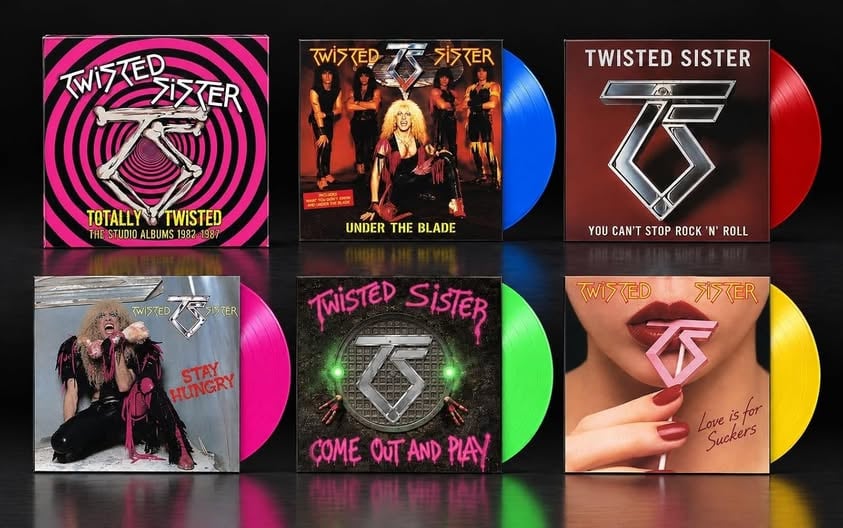 Twisted Sister - Totally Twisted: Studio Albums 1982-1987- Red Blue Pink Green Yellow - 5XLP