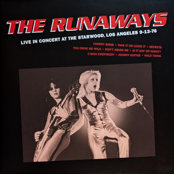 The Runaways – Live in Concert at the Starwood Los Angeles 9-13-76 - Color Vinyl Import - LP