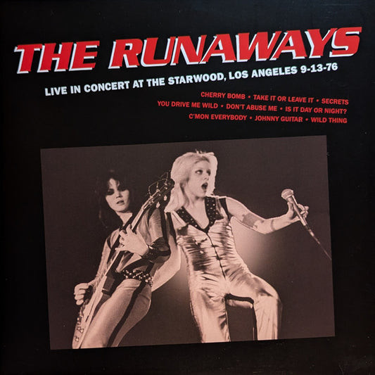 The Runaways – Live in Concert at the Starwood Los Angeles 9-13-76 - Color Vinyl Import - LP