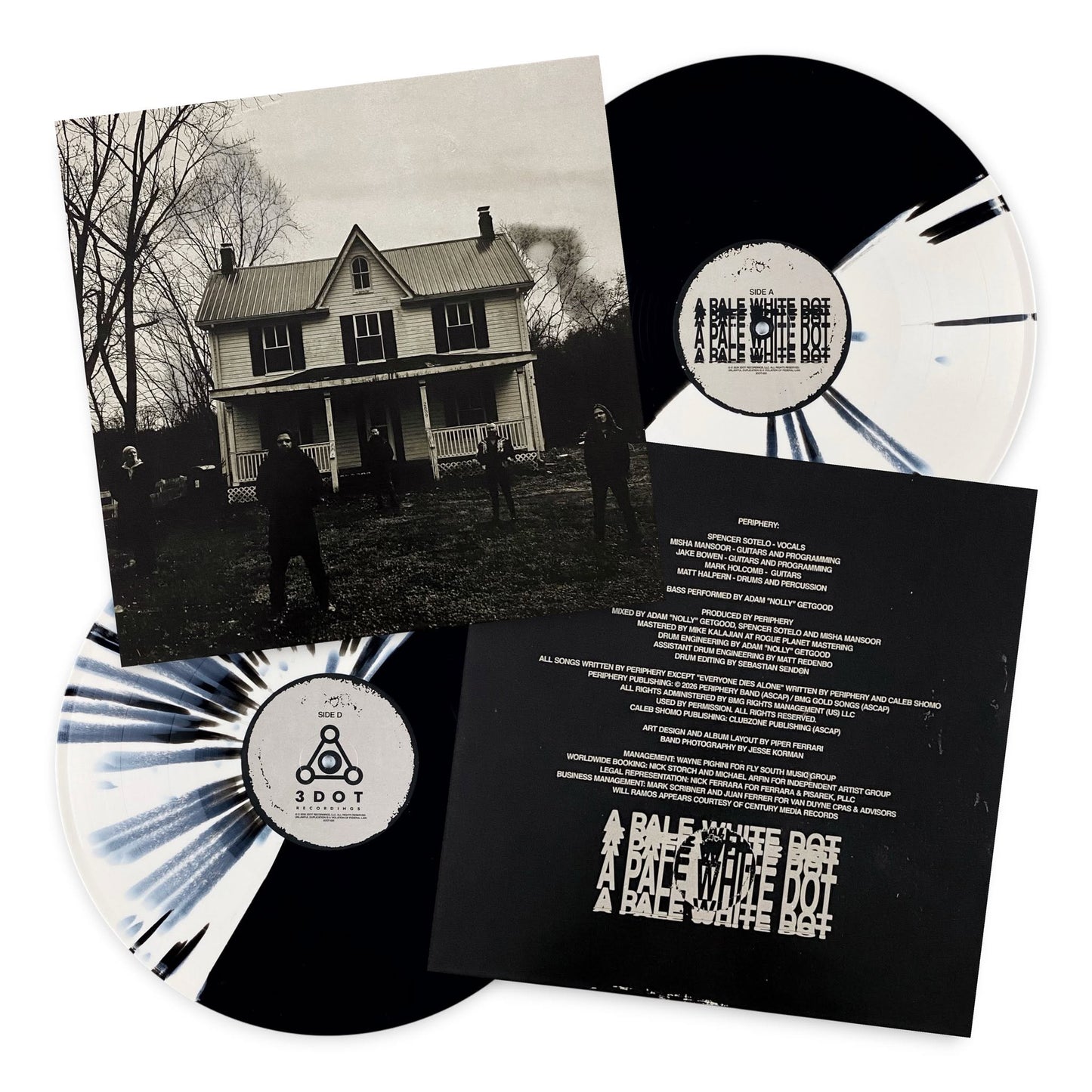Periphery - Pale White Dot - Black n White 50/50 Splatter -  2XLP