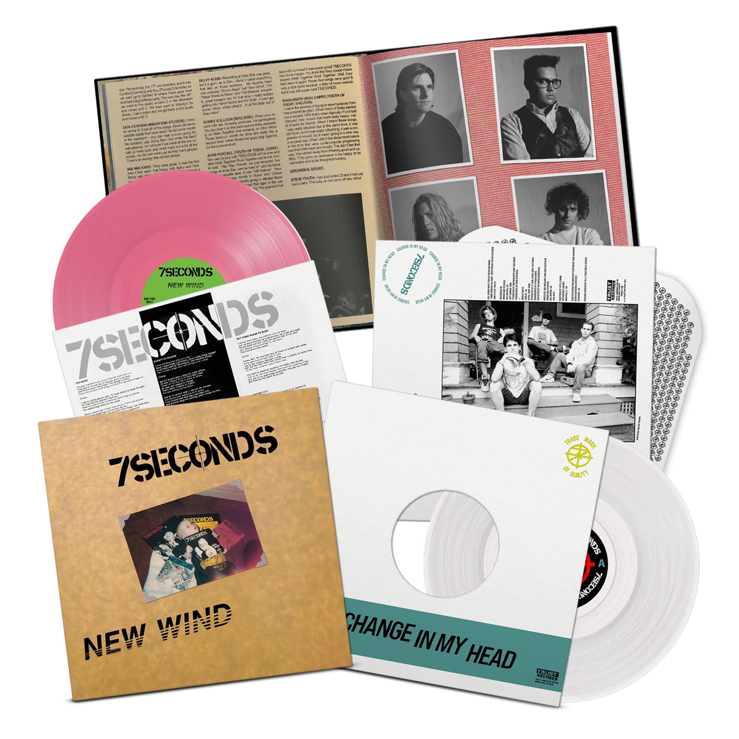 7 Seconds – New Wind / Change In My Head - Ultra Clear + Pink - 2XLP