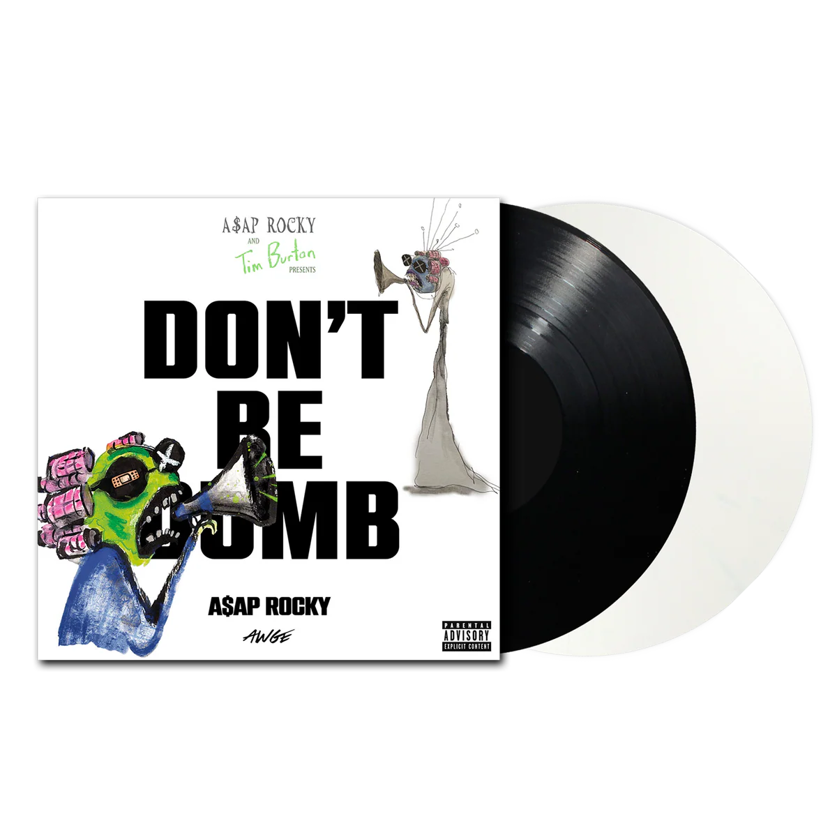 A$AP Rocky (W/ Tim Burton) – Don't Be Dumb - Black n White Vinyl - 2XLP