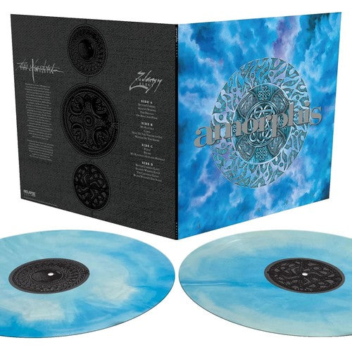 Amorphis ‎– Elegy - Custom Galaxy Cyan Blue And White Merge Vinyl - 2XLP