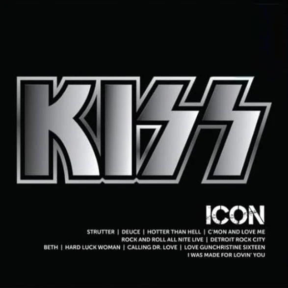 Kiss ‎– Icon - Silver n Black Splatter -   LP