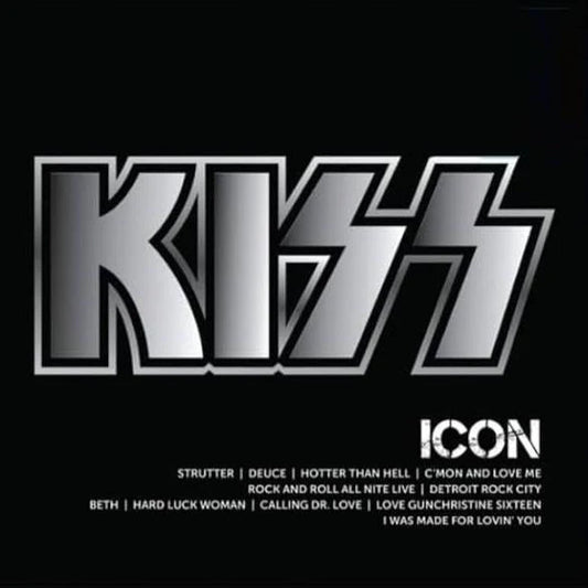 Kiss ‎– Icon - Silver n Black Splatter -   LP