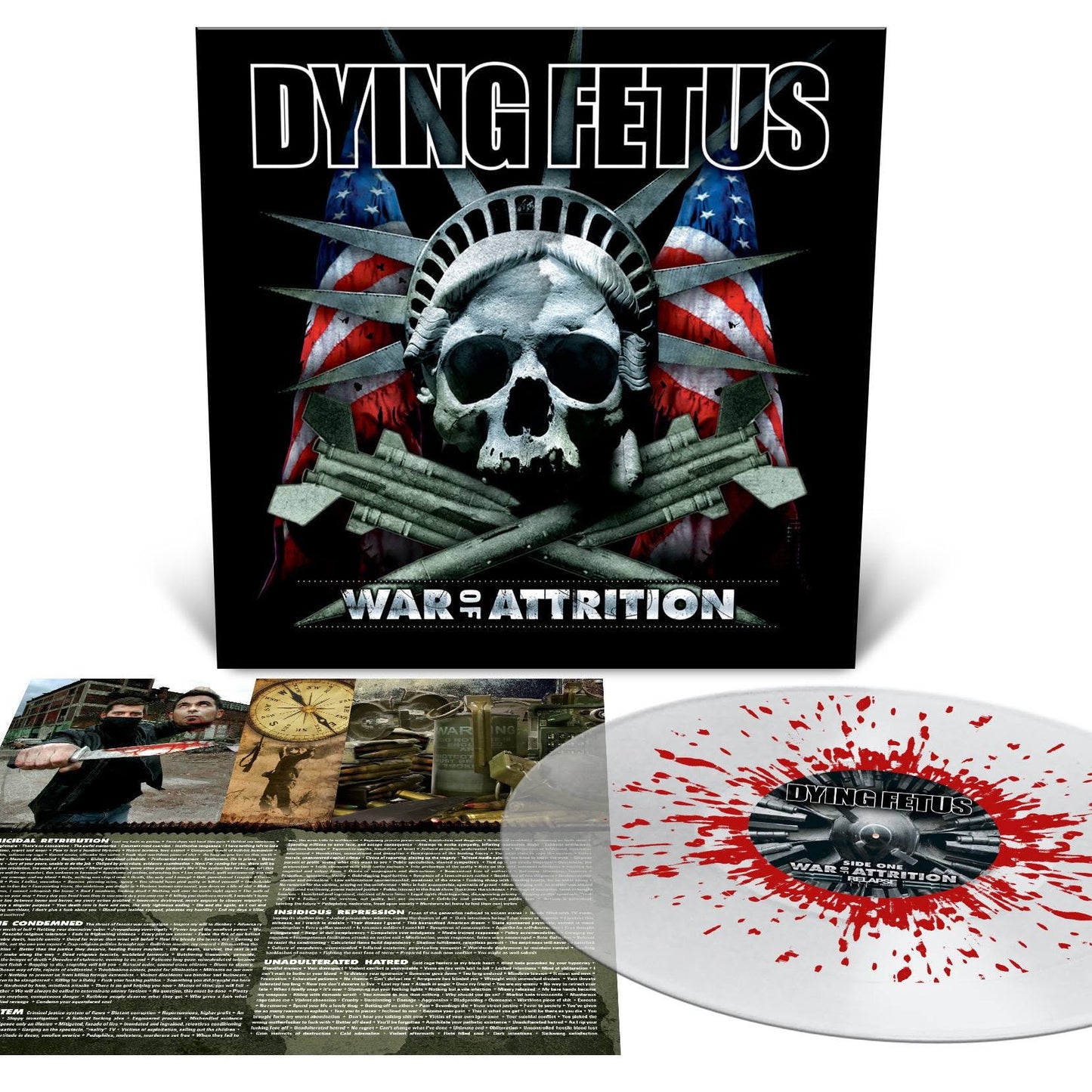 Dying Fetus – War Of Attrition - Clear W/Blood Red Splatter - LP