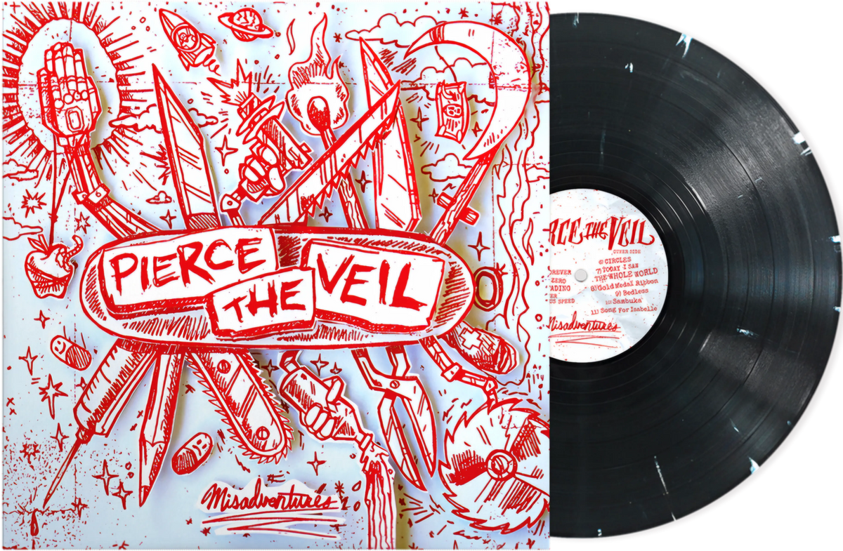 Pierce The Veil – Misadventures - Black N White Splatter - LP
